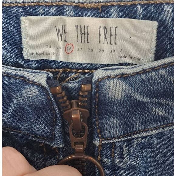 Free People We The Free Zip it Up Denim Mini Skirt size 26 - Picture 5 of 7
